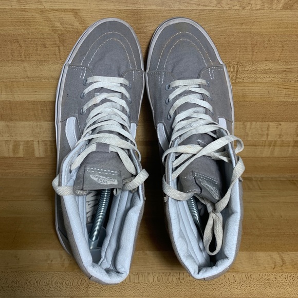 Vans SK8 Hi Canvas High Tops Gray/White Size 11 - Picture 5 of 7